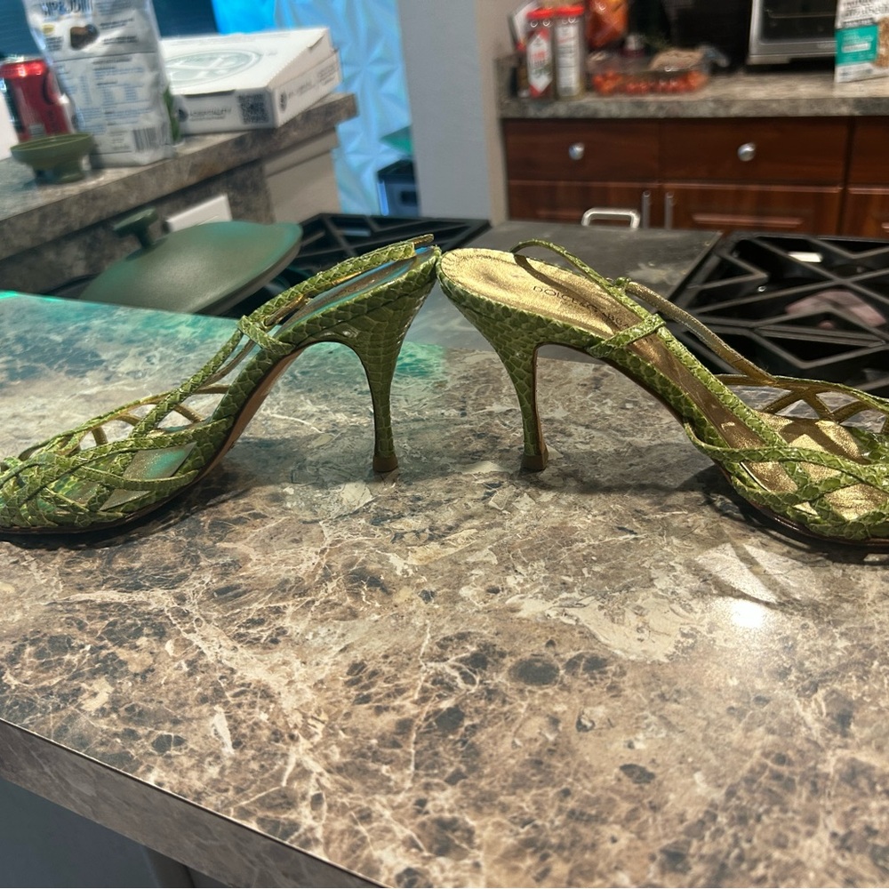 Dolce & Gabbana Green Mesh Heels